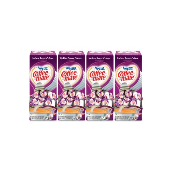 Nestle Coffee-mate Liquid Coffee Creamer, Italian Sweet Creme, 0.38 oz Mini Cups, 200/Carton 5000084652 - main